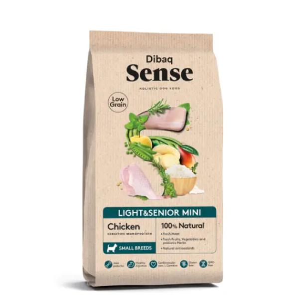 Dibaq Sense Low Grain Light & Senior Mini Chicken (Small Breed)