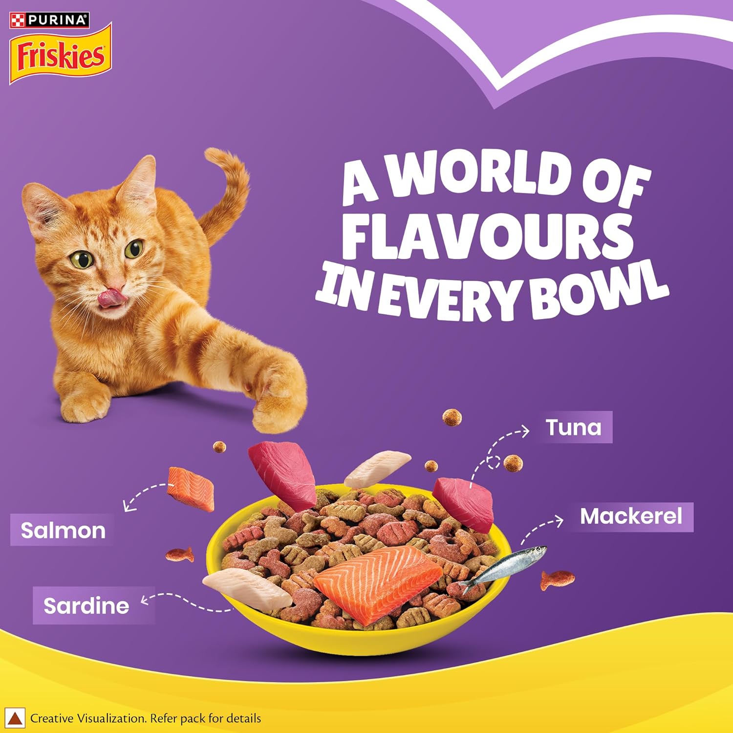 Purina Friskies Surfin’ Favourites Mackerel Tuna Salmon & Sardine Flavours Adult Cat Food 2