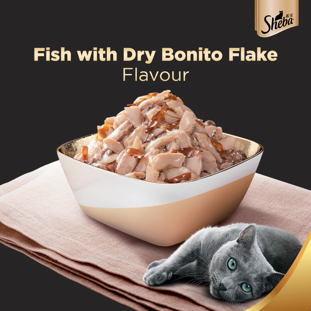 Sheba Premium Fish with Dry Bonito Flake Wet Cat Food 3
