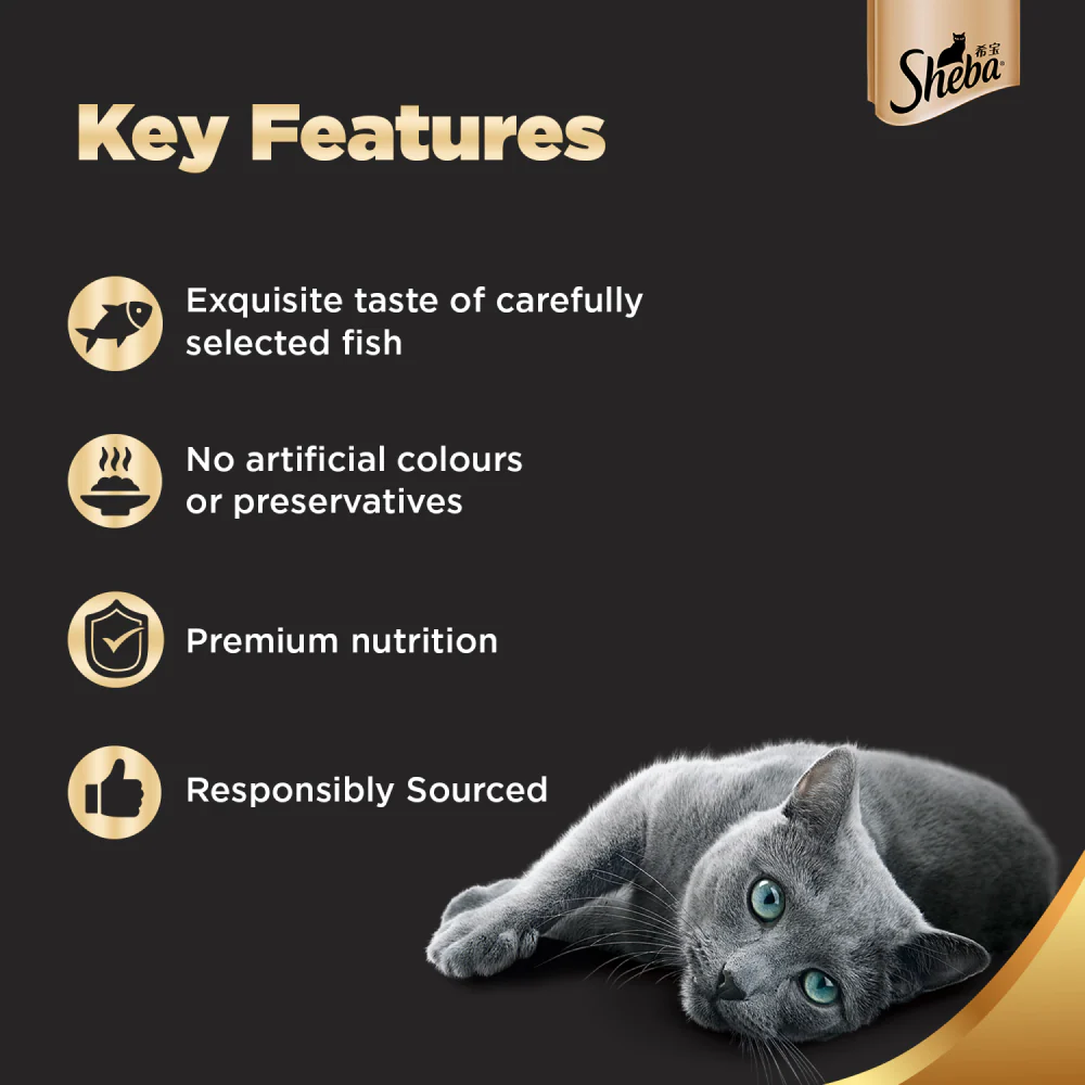 Sheba Premium Fish with Dry Bonito Flake Wet Cat Food 6