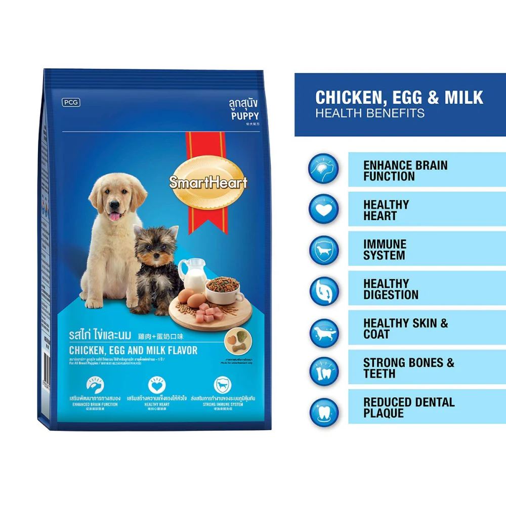 SmartHeart Chicken with Egg & Milk Puppy Dry Food 3