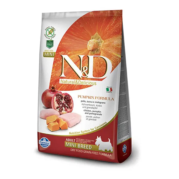 Farmina N&D Dry Dog Food Grain Free Pumpkin Chicken & Pomegranate Adult Mini Breed