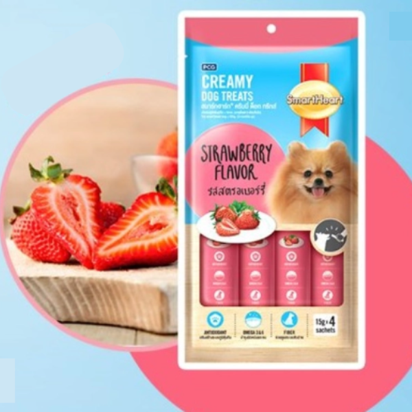 SmartHeart Strawberry Flavor Creamy Dog Treats SmartHeart Strawberry Flavor Creamy Dog Treats