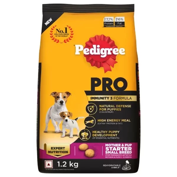 Pedigree PRO Mother & Pup Starter Small Breed Expert Nutrition for Pregnant/Lactating Mothers & Pups (3-12 Weeks) Dry Dog Food