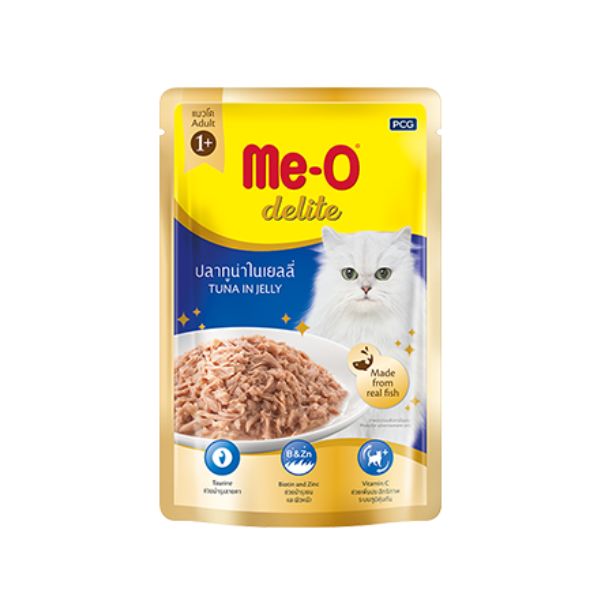 Me-O Pouch Delight Tuna in Jelly Wet Cat Food - A pouch of delicious tuna in jelly.
