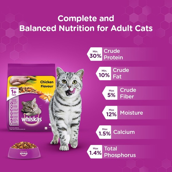 Whiskas Chicken Flavour Adult (+1 year) Dry Cat Food Whiskas Chicken Flavour Adult (+1 year) Dry Cat Food