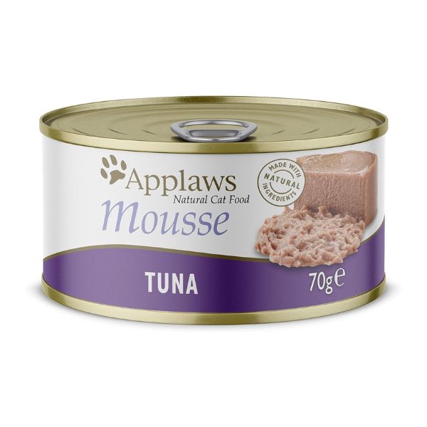 Applaws Plain Tuna Mousse Tin Wet Cat Food - Can of premium wet cat food
