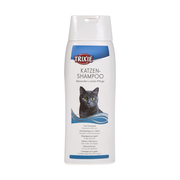 Trixie Cat Shampoo - 250 ml bottle with cat silhouette illustration