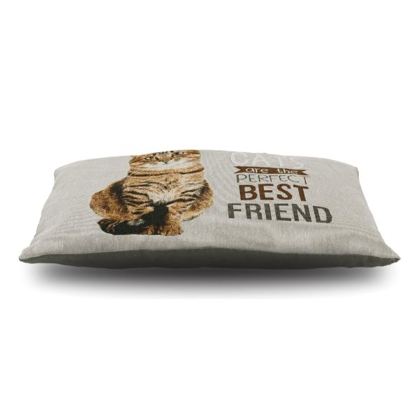 Trixie Chipo Square Cushion (Cat) (1) Square cushion designed for cats, featuring a stylish suede-like woven fabric, polyester cover, and plush polyester fleece filling by Trixie Chipo.