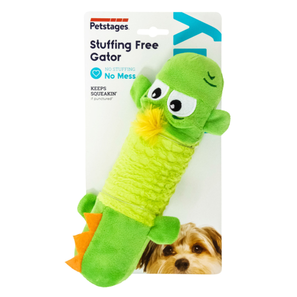 Outward Hound Stuffing Free Big Squeak Gator-1