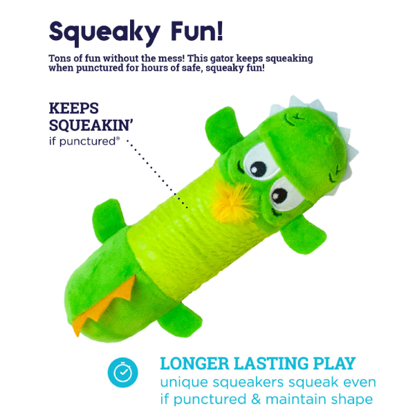Outward Hound Stuffing Free Big Squeak Gator-4