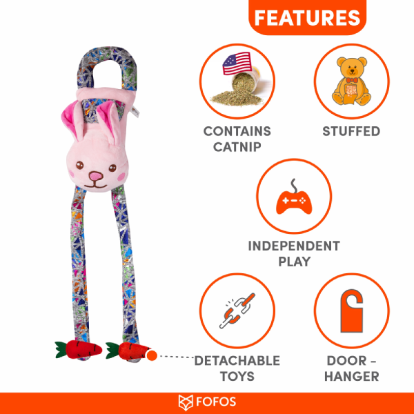 Barkbutler Fofos Blocky Meow Door Hanger Rabbit