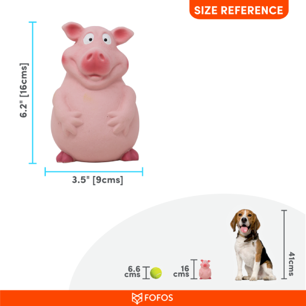 X Fofos Latex Bi Pig Squeaky Dog Toy