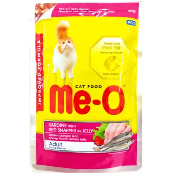 Me-O Snapper In Jelly Wet Cat Food - 80 gm (Pack of 12) (1)