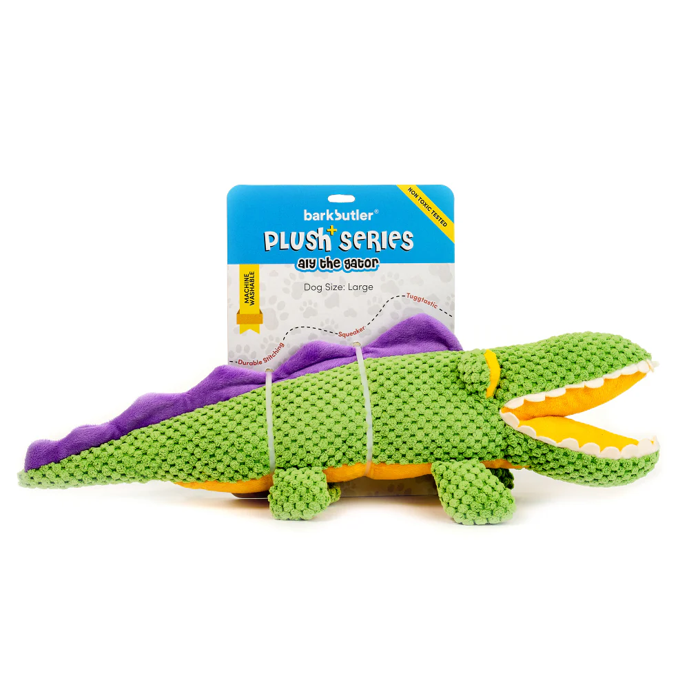 1 Barkbutler Aly The Gator Plush Toy for Dogs (Green)