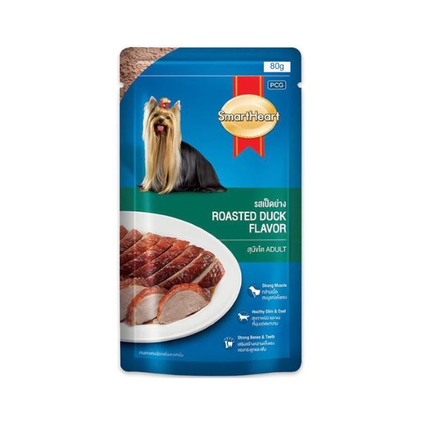 A can of SmartHeart Roasted Duck Flavor Wet Dog Food