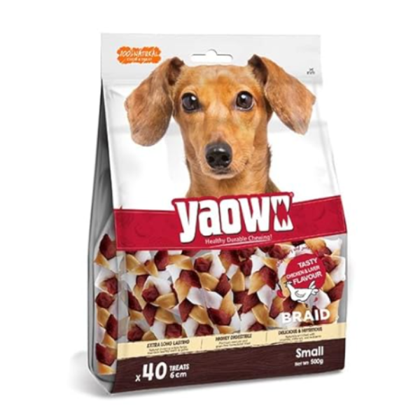 Gnawlers Yaowo Braided Chicken & Liver Flavour Dog Treats