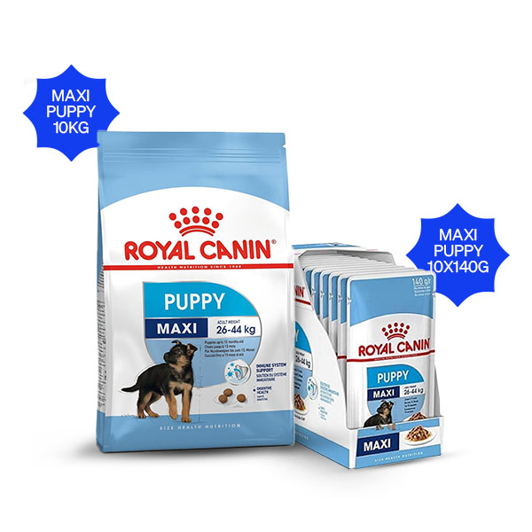 Royal Canin Maxi Puppy Dry Food & Maxi Puppy Wet Food Combo