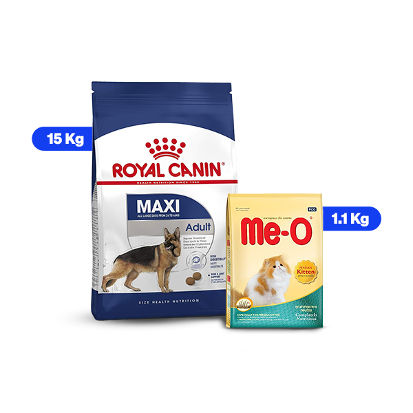Royal Canin Maxi Adult Dry Dog Food & Me O Persian Kitten Dry Cat Food