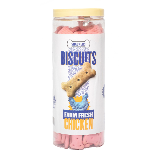 Snackers Biscuits Farm Fresh Chicken Flavour Jar