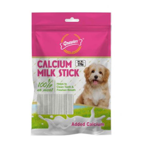 Gnawlers Calcium Sticks Milk Flavour Dog Treats