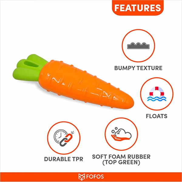 Barkbutler X Fofos Vegi-Bites Carrot Dog Chew Toy Barkbutler X Fofos Vegi-Bites Carrot Dog Chew Toy