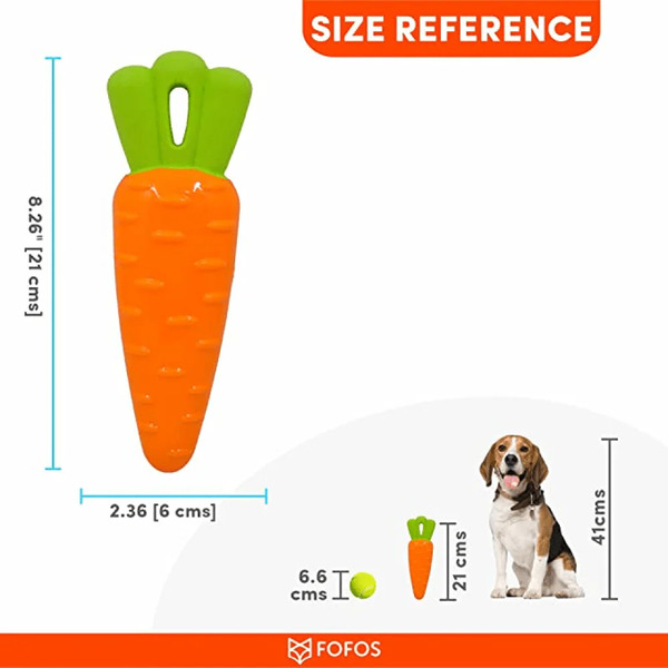 Barkbutler X Fofos Vegi-Bites Carrot Dog Chew Toy Barkbutler X Fofos Vegi-Bites Carrot Dog Chew Toy