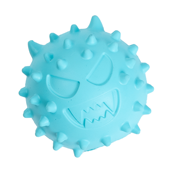 Ezra Play Refillable Devil Emoji Rubber Ball Pet Toy - Blue Ezra Play Refillable Devil Emoji Rubber Ball Pet Toy - Blue