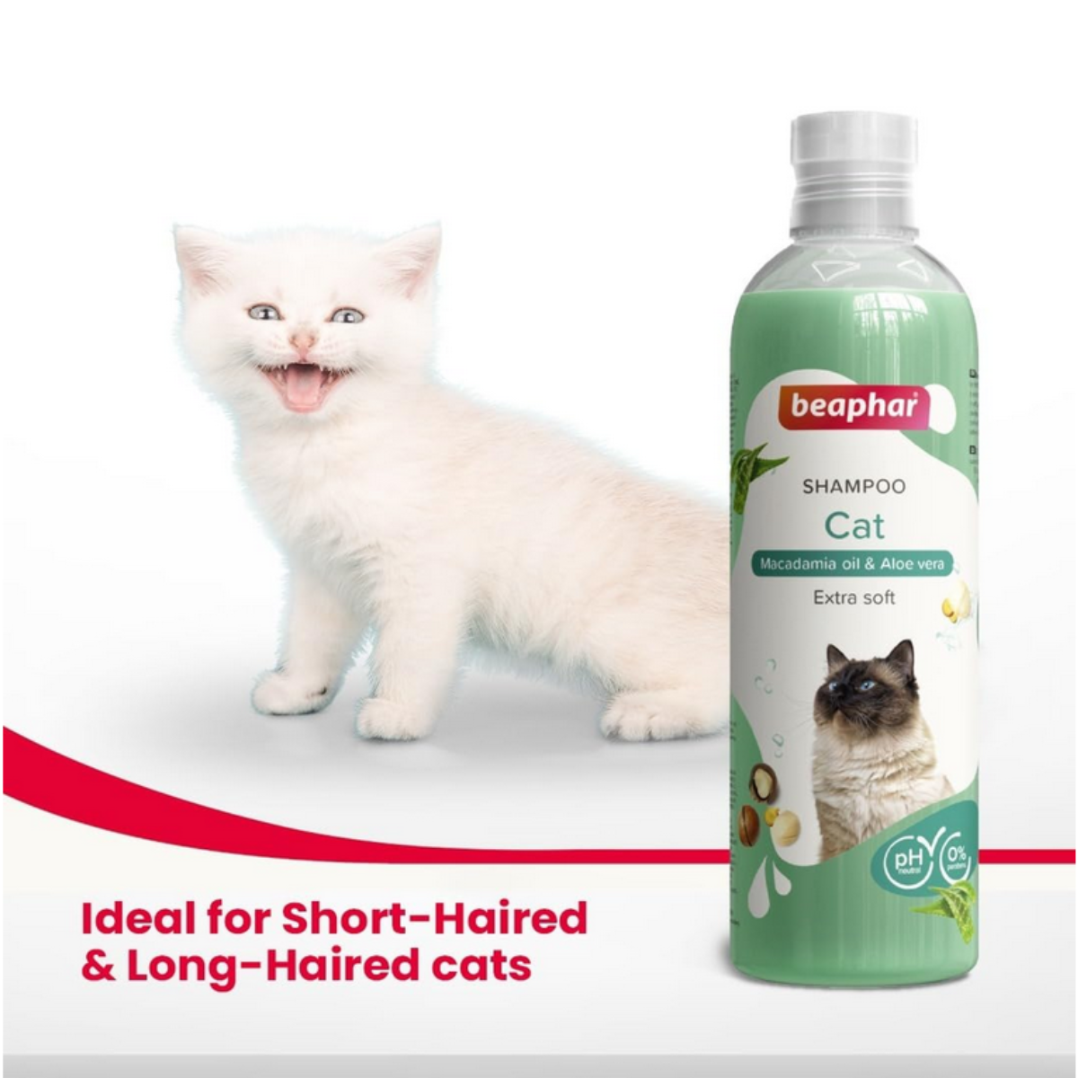 Beaphar Macadamia Oil & Aloe Vera Cat Shampoo Beaphar Macadamia Oil & Aloe Vera Cat Shampoo