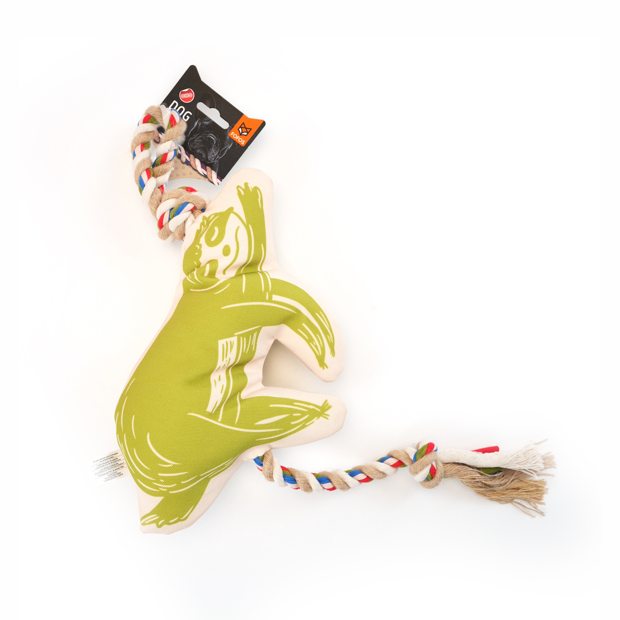 FOFOS Sloth Squeaky With Flossy Rope Toy For Dogs