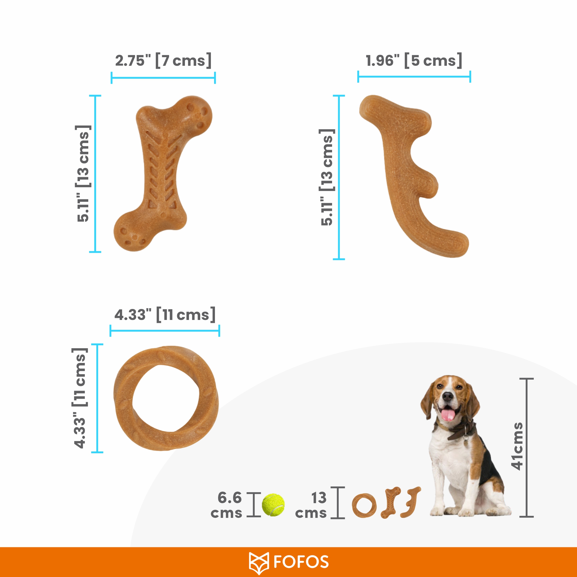 FOFOS Stix Dog Chew Toys Set S-M 2