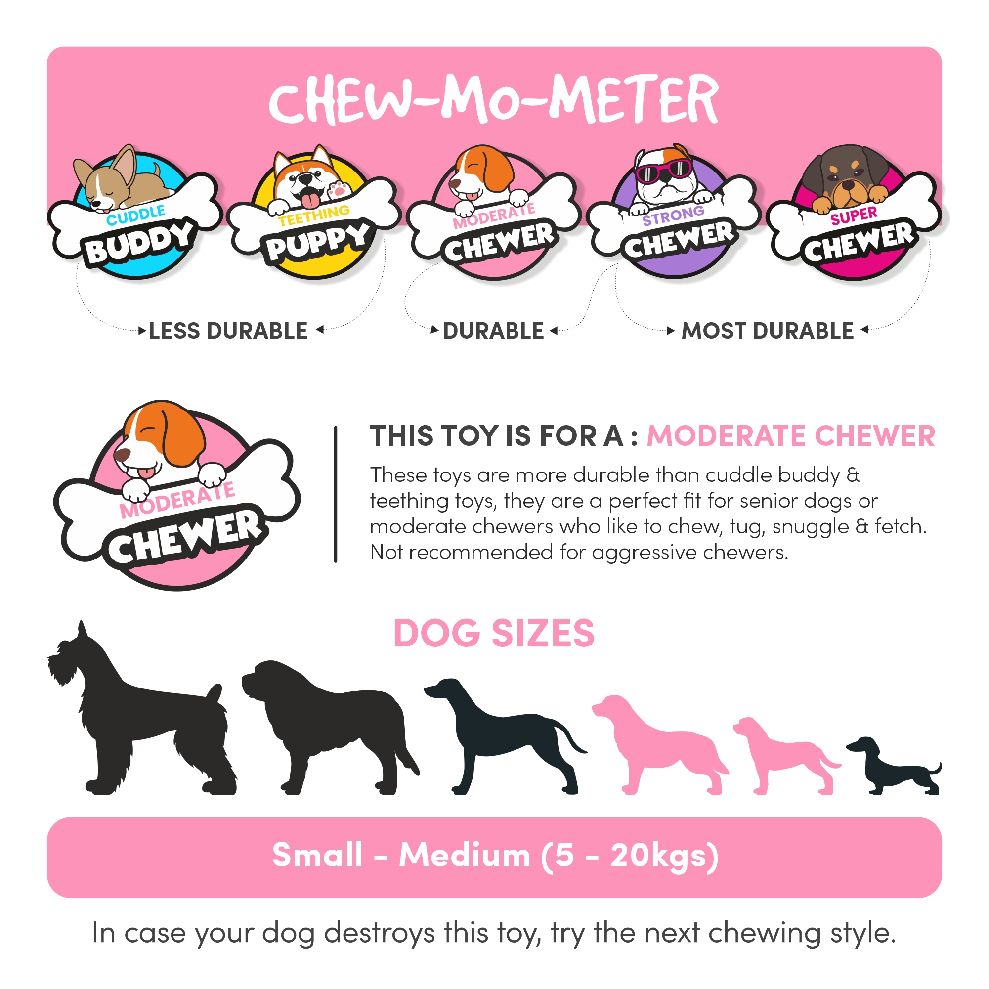FOFOS Stix Dog Chew Toys Set S-M 3