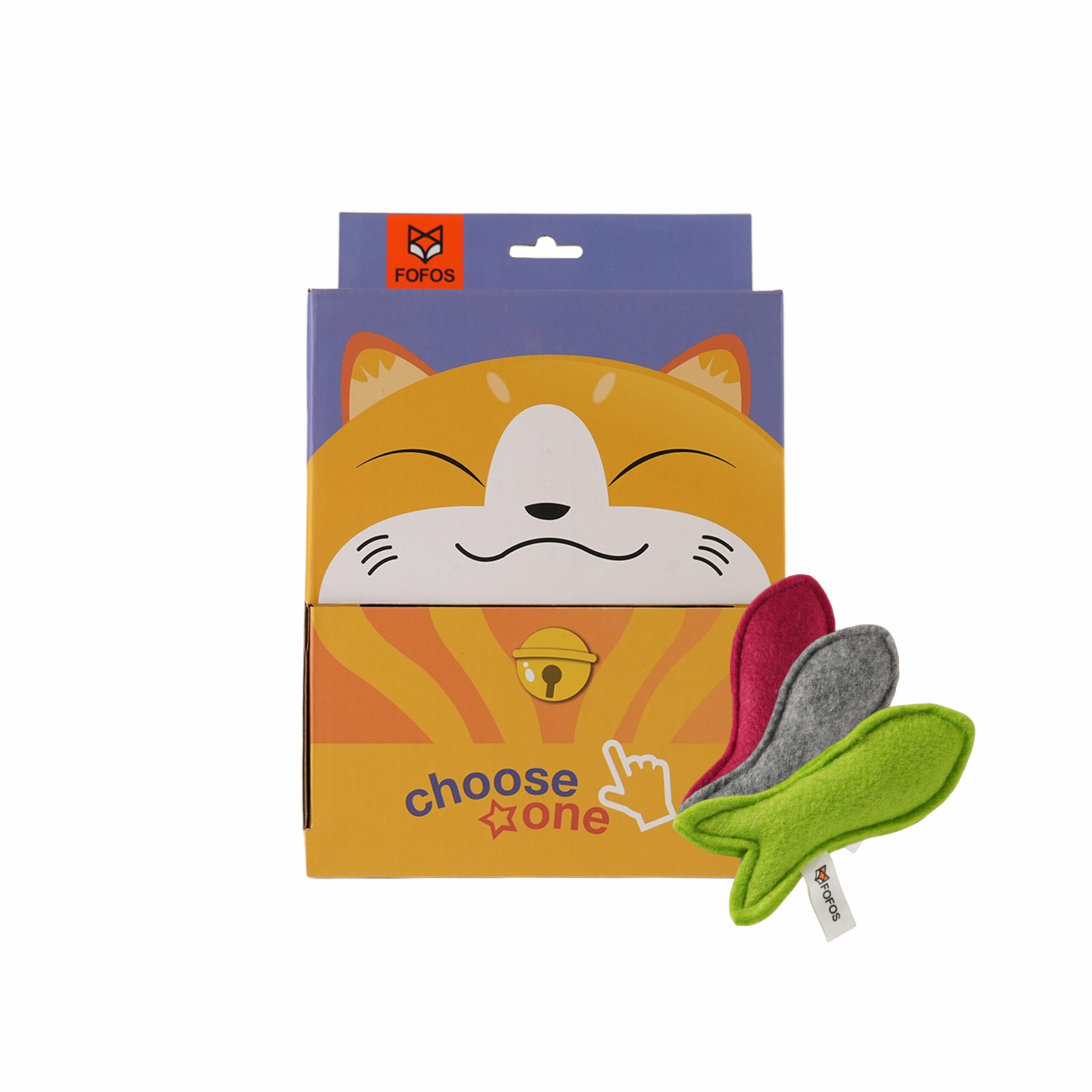 FOFOS Felt Fish Box Toy for Cats 24 Pieces