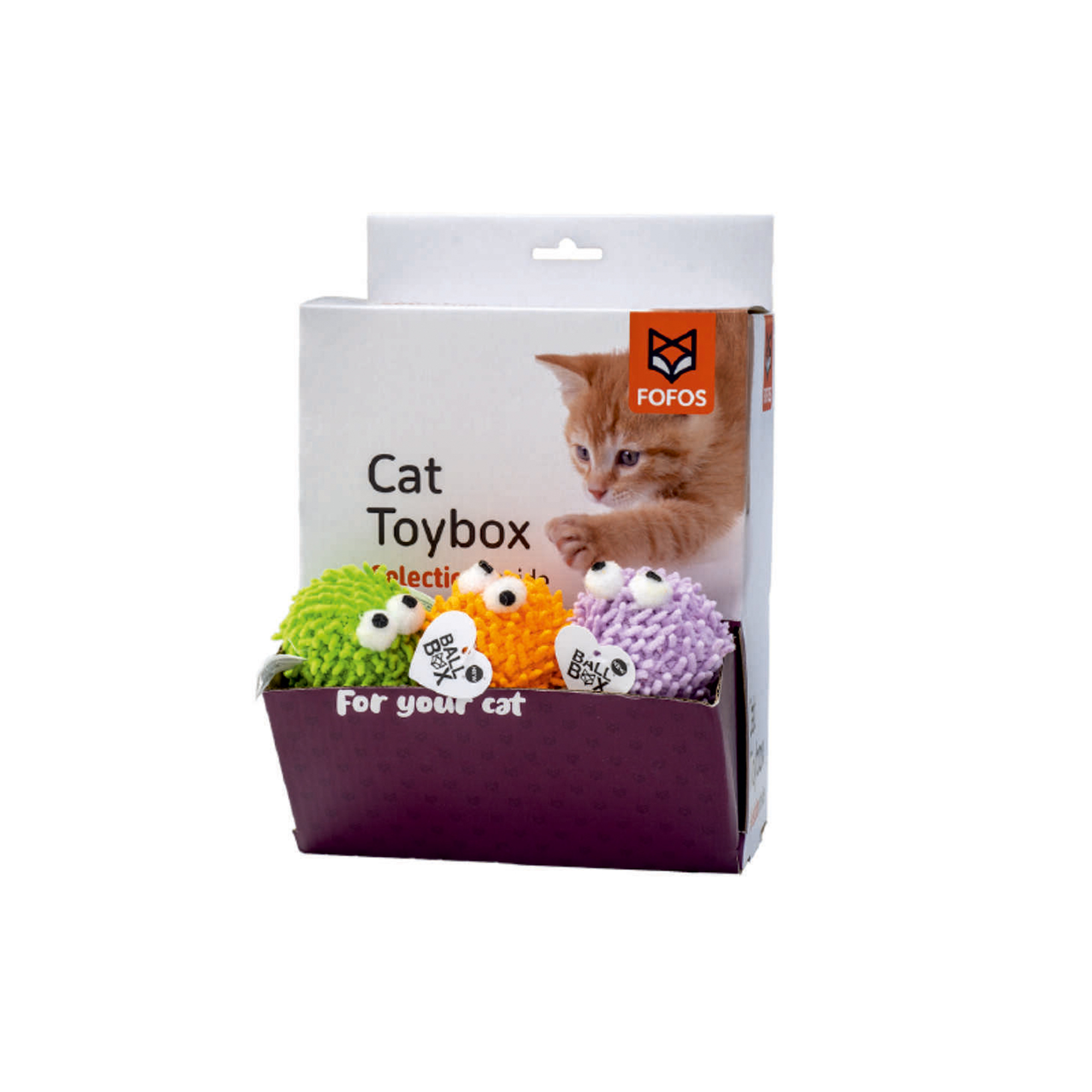 FOFOS Ball Box Geek Ball Cat Toys 24 Pieces