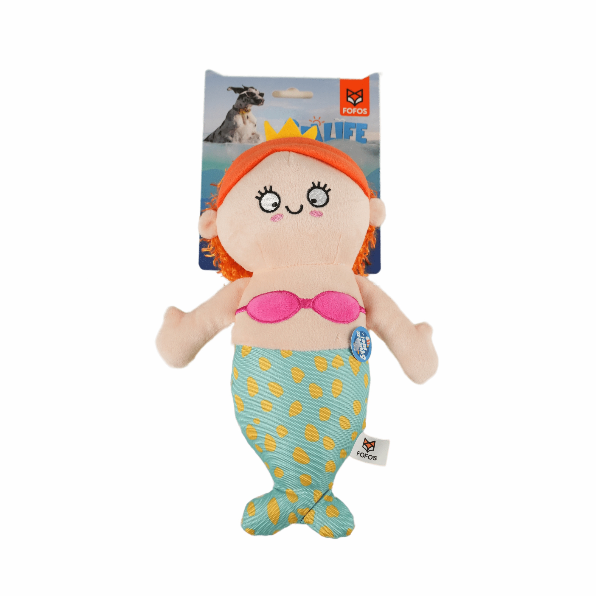 FOFOS Sealife Mermaid Plush Toy for Dogs