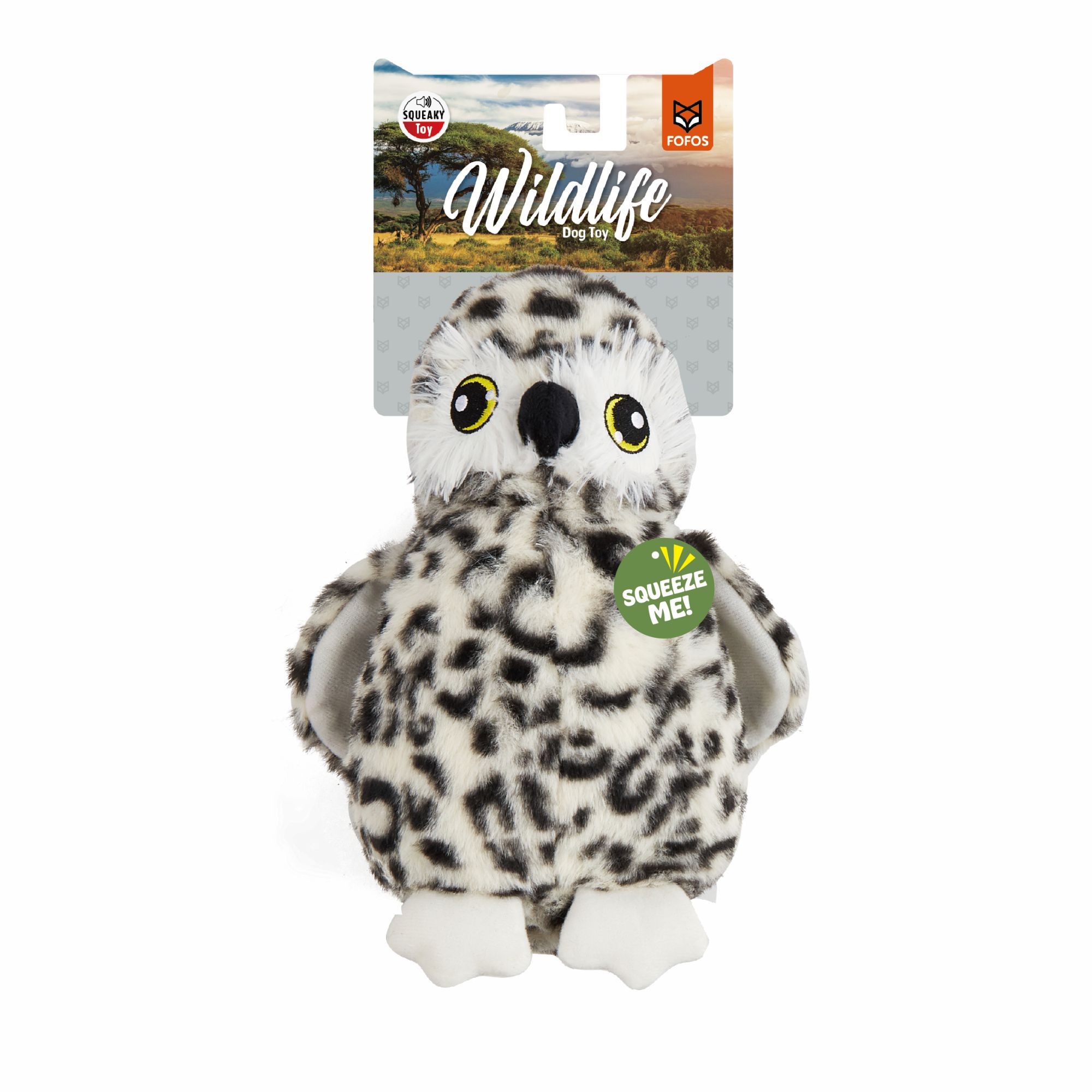 FOFOS Wildlife Owl Plush Toy for Dogs