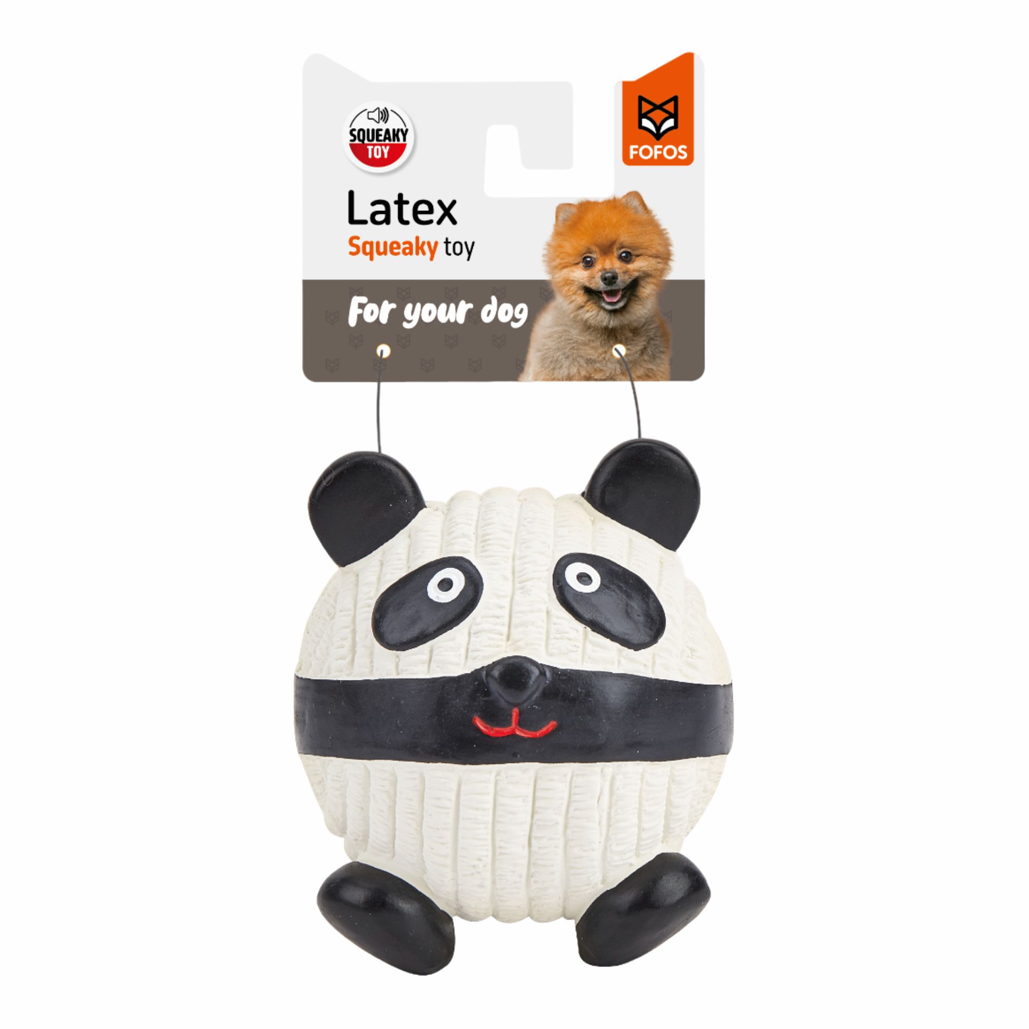 FOFOS Panda Ball Dog Squeaky Toy (Black, White)