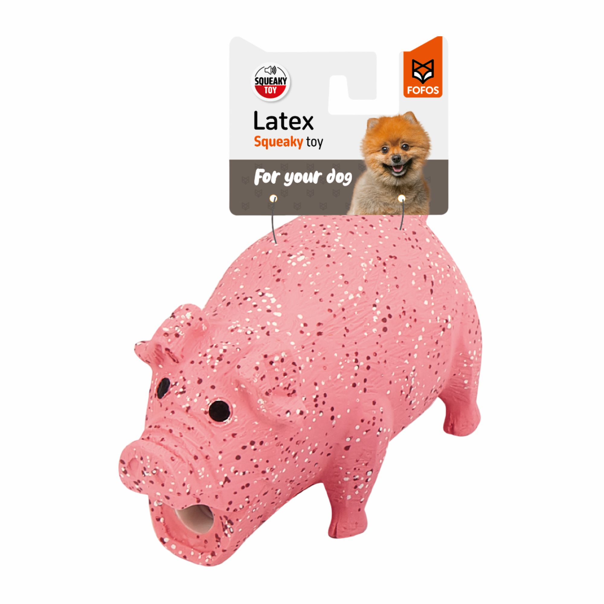 FOFOS Pig Latex Squeaker Chew Toy For Dog - Pink