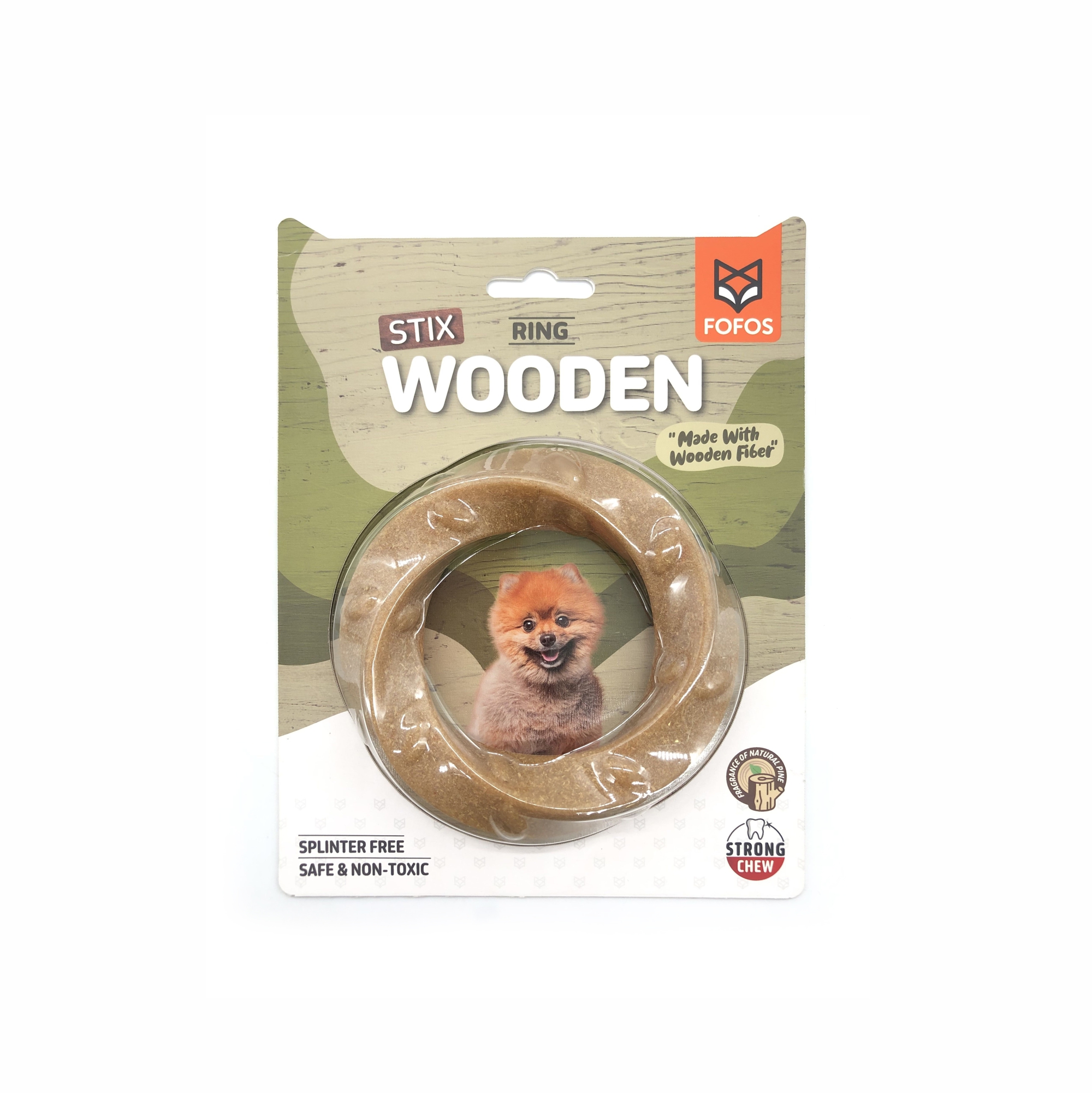 FOFOS Woodplay Ring Chew Toy for Dogs