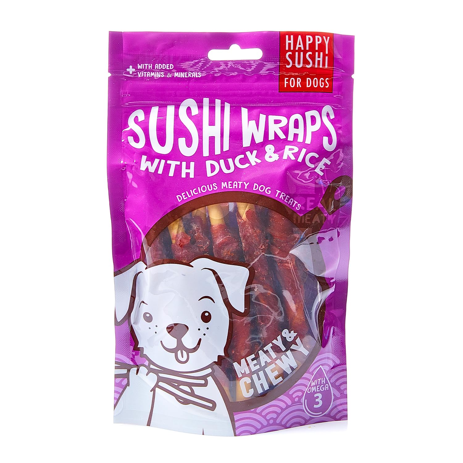 Imaginelles Happy Sushi Wraps With Duck & Rice Meaty Chewy, Dog Treats - 8 Pieces