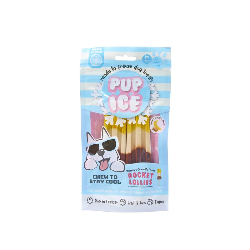Pup ice, chocolate banana, ice cream stick, 2 pieces