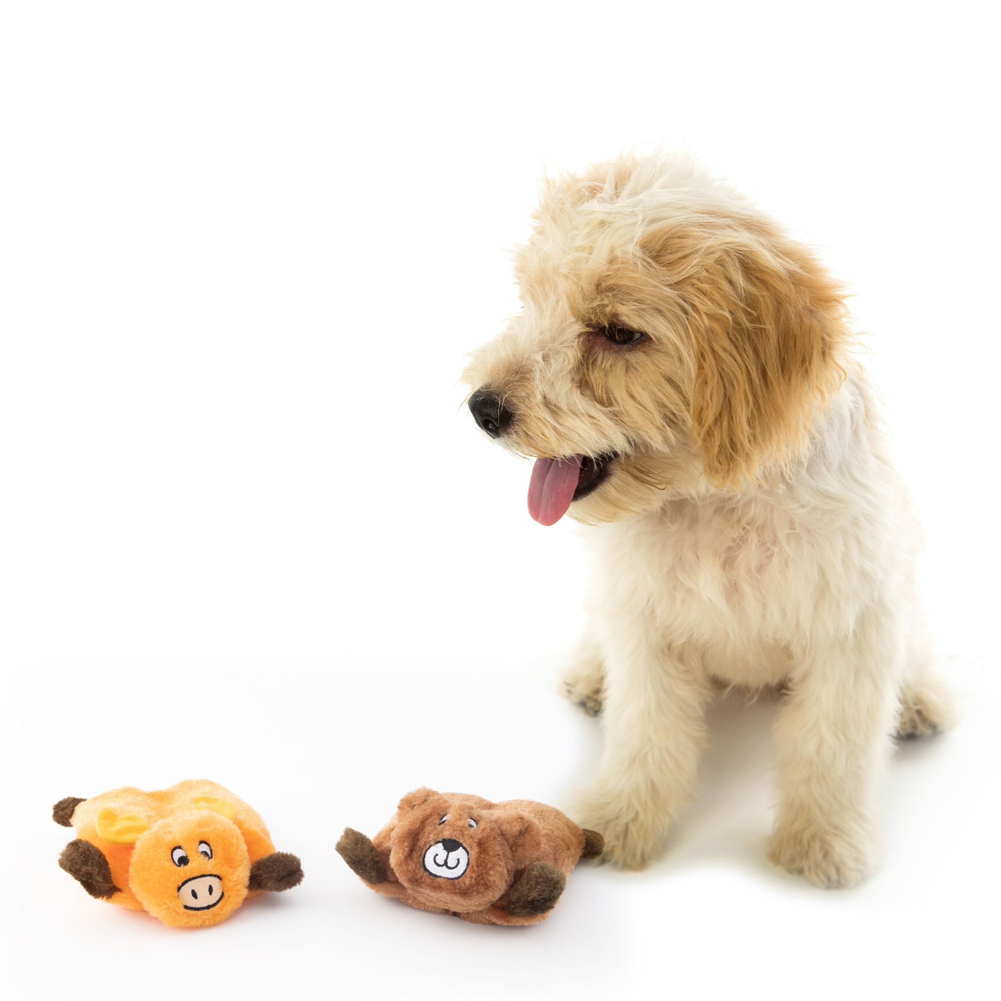 ZippyPaws Squeakie Pads Doy Toys - 2 Packs (Bear, Moose)
