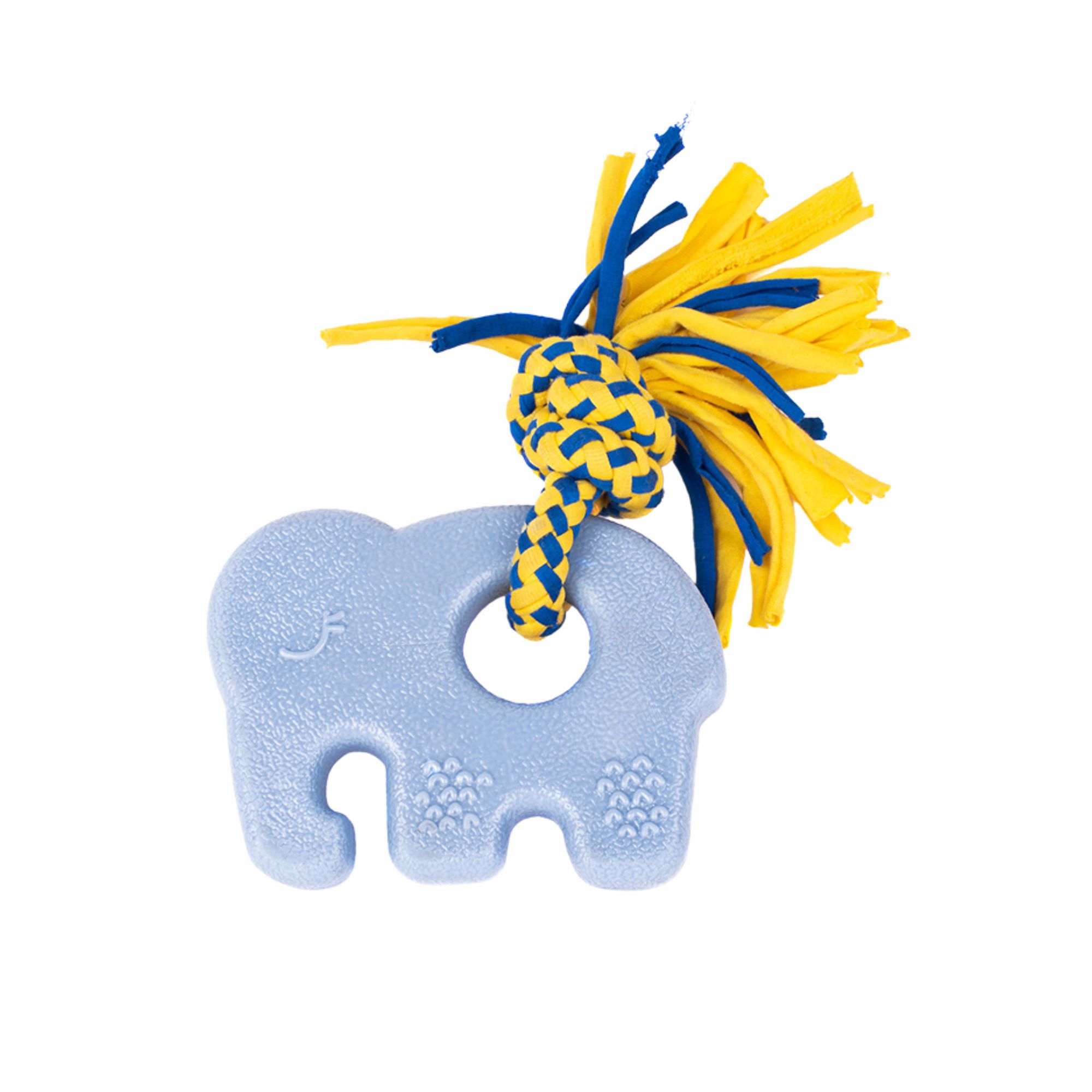 ZippyPaws Elliot The Elephant ZippyTuff Teether Chew Toy For Dog - Blue