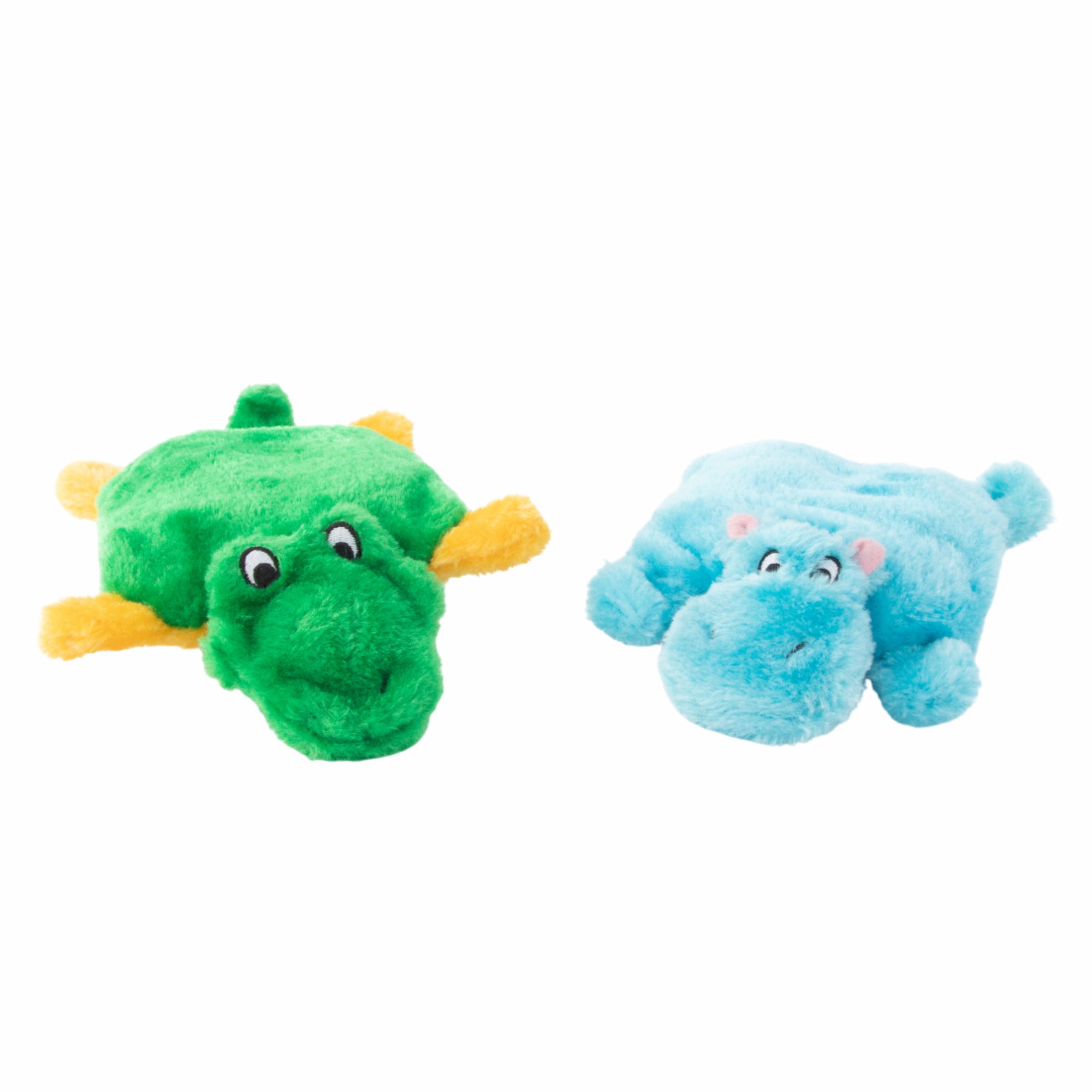 ZippyPaws Squeakie Pads Doy Toys - 2 Packs (Hippo, Aligator)