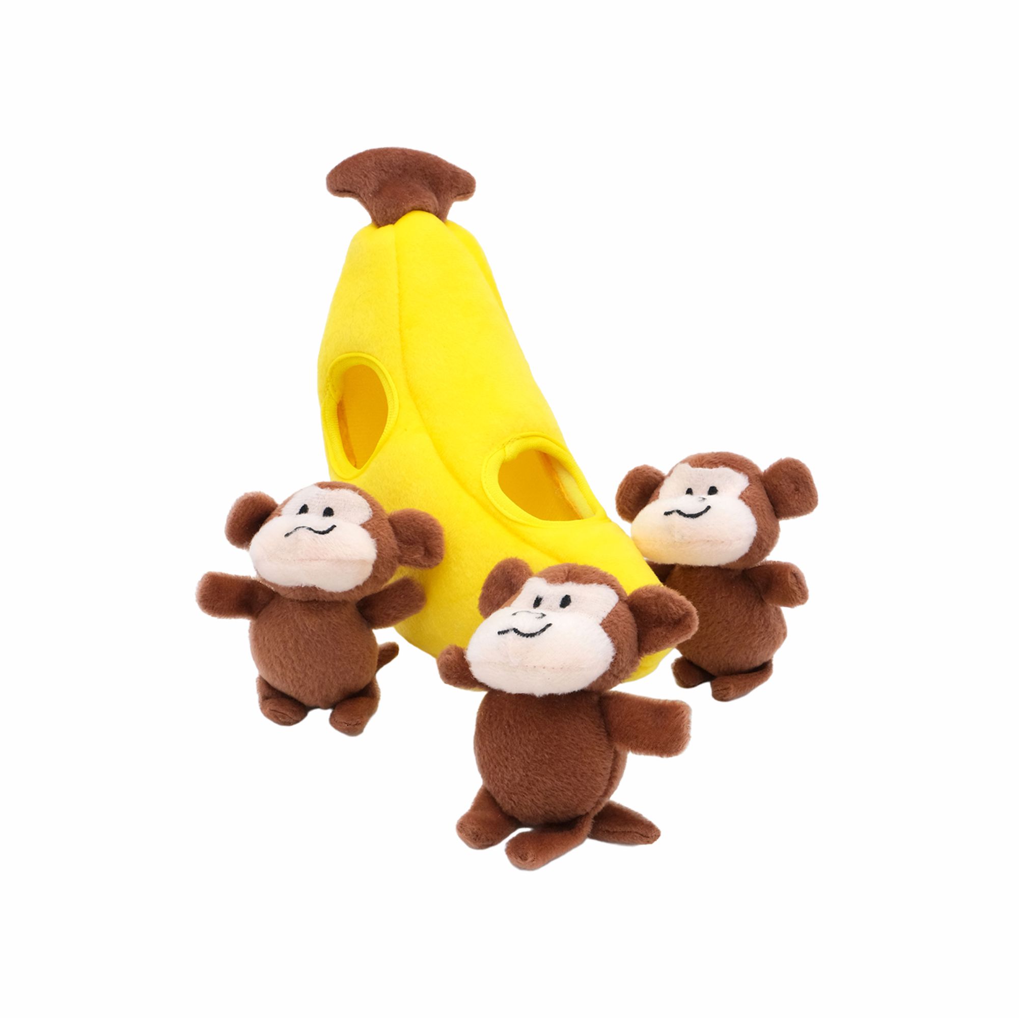 ZippyPaws Zippy Burrow Dog Toys - Monkey 'n Banana