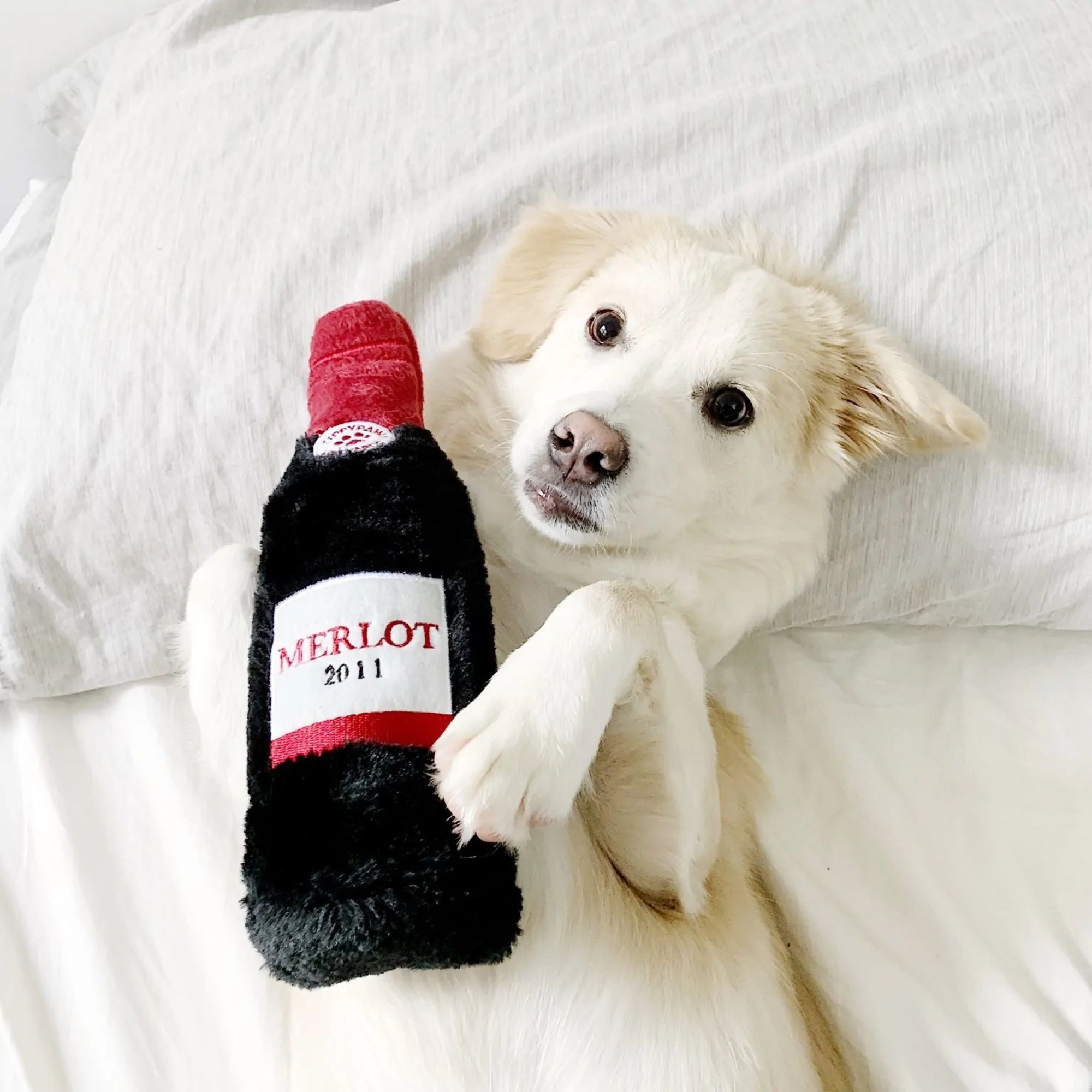 Zippy Paws Happy Hour Crusherz Dog Toys Red Wine