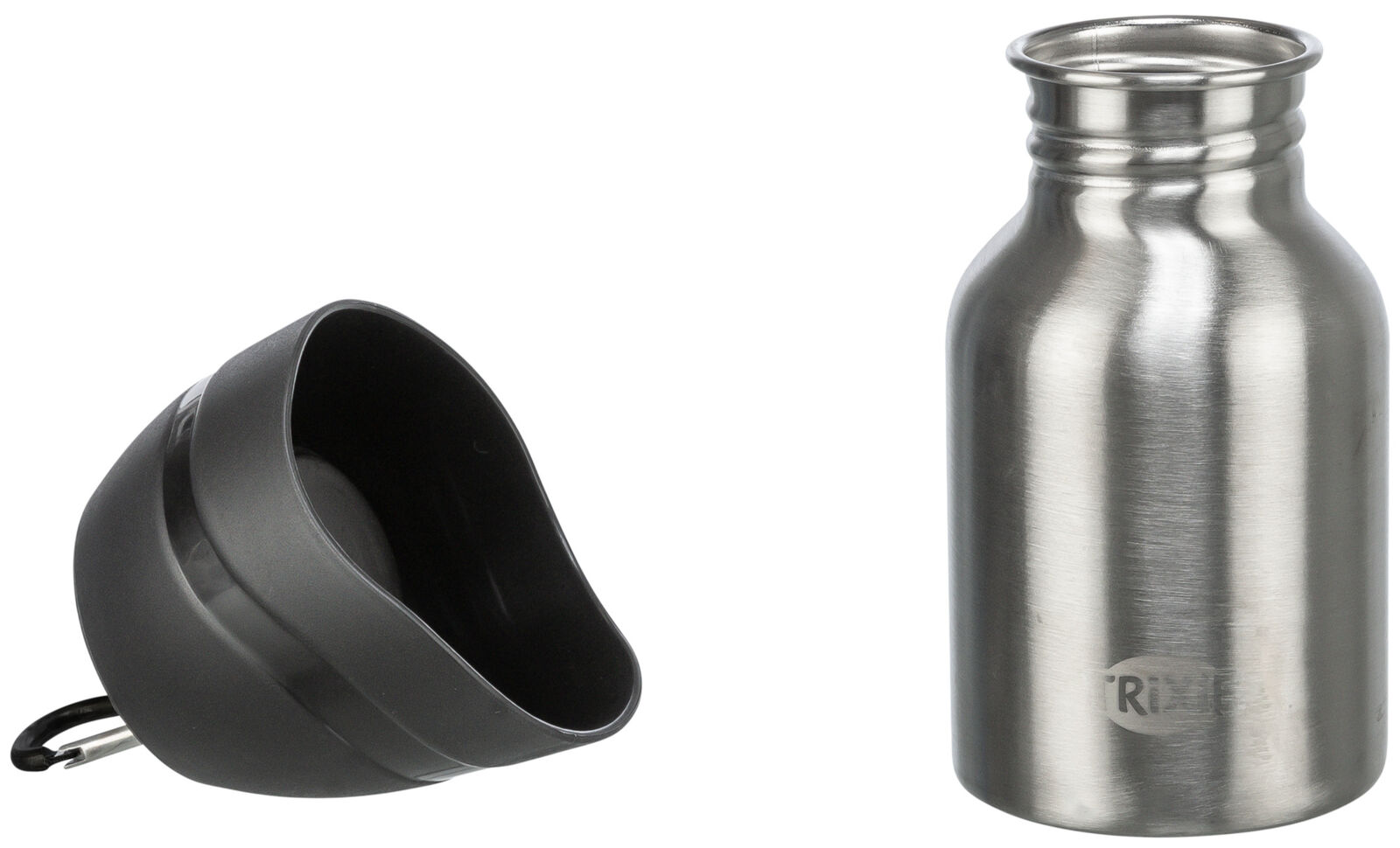 Trixie Bottle with Bowl - Stainless Steel/Plastic