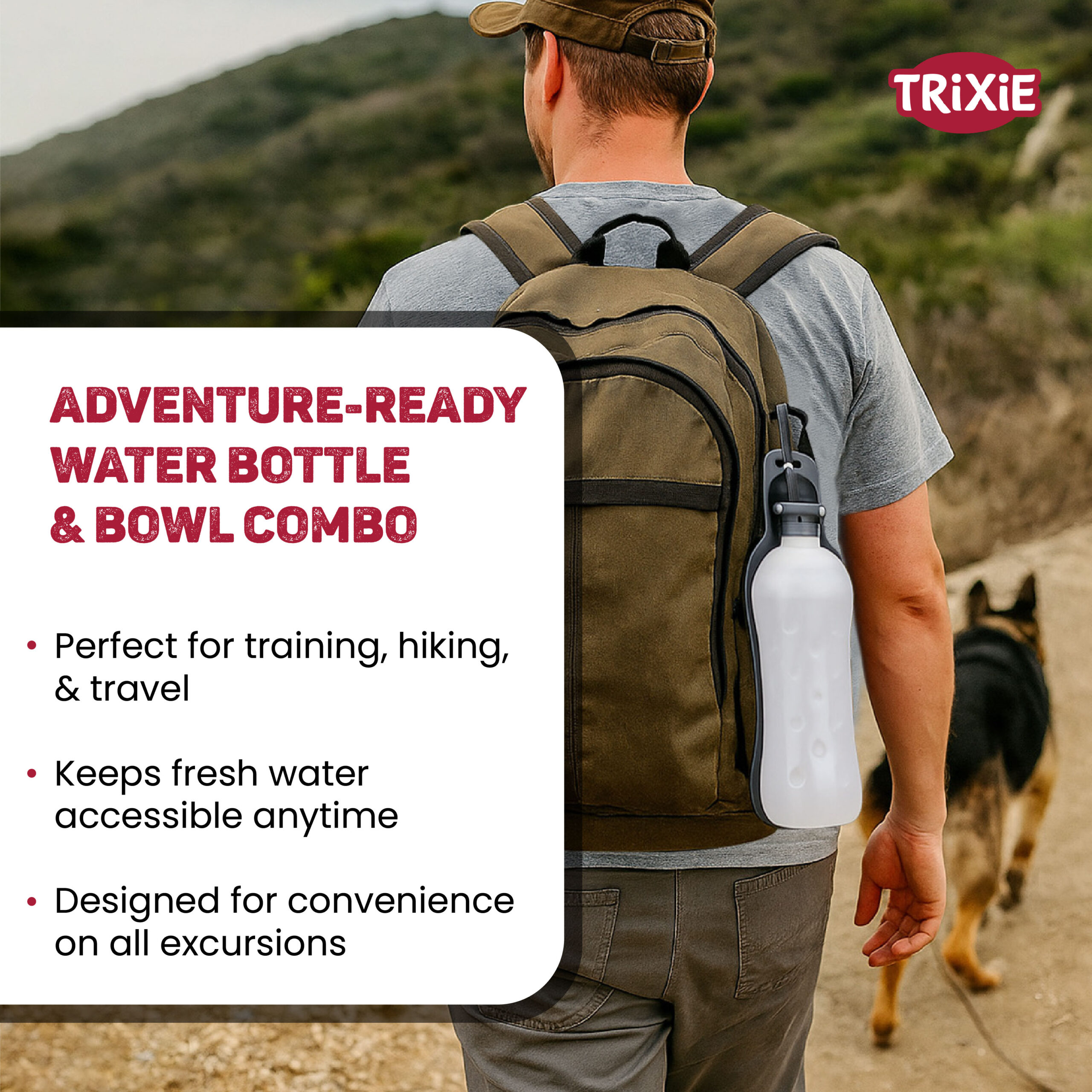 Trixie Travel Bottle with Bowl for Dogs and Cats
