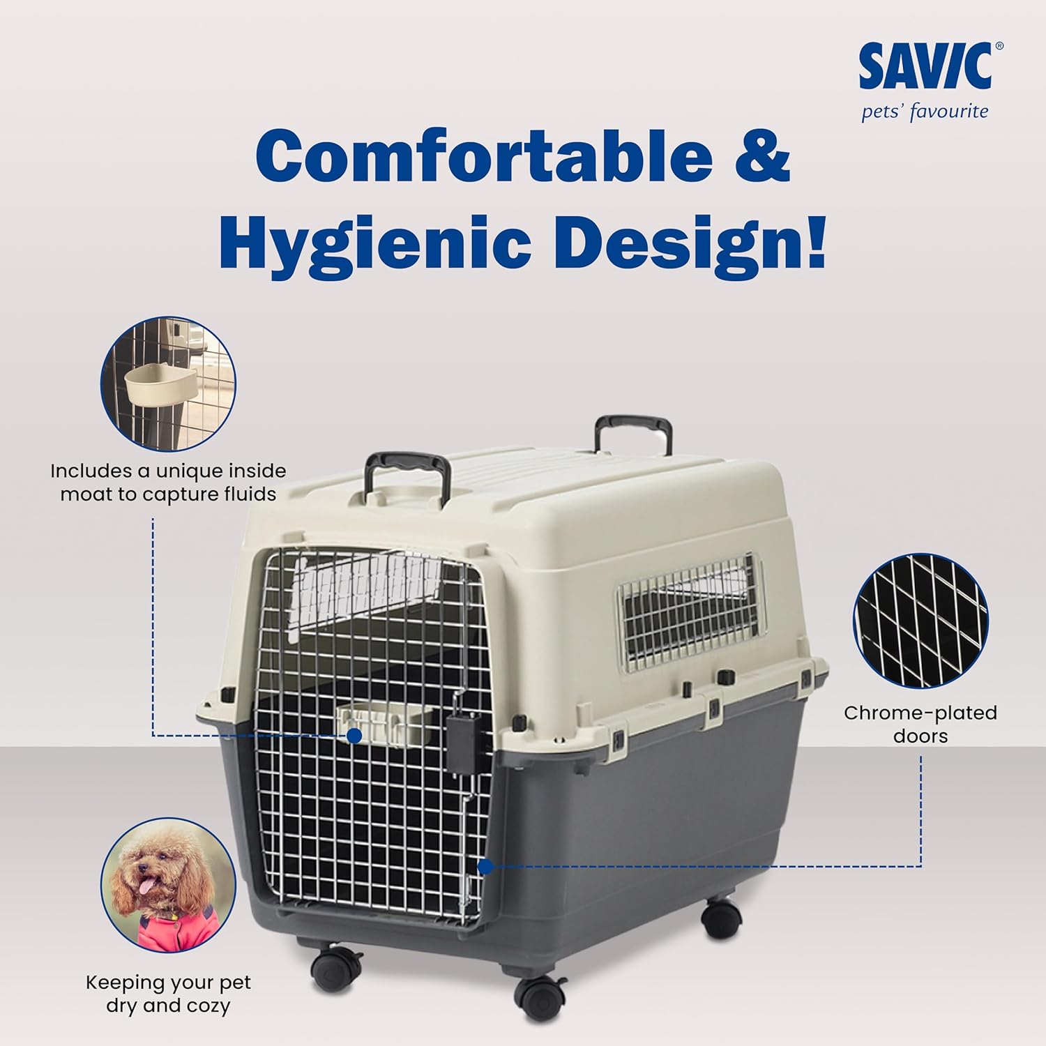 Savic Andes 5 Carrier for Dogs and Cats (Ivory)