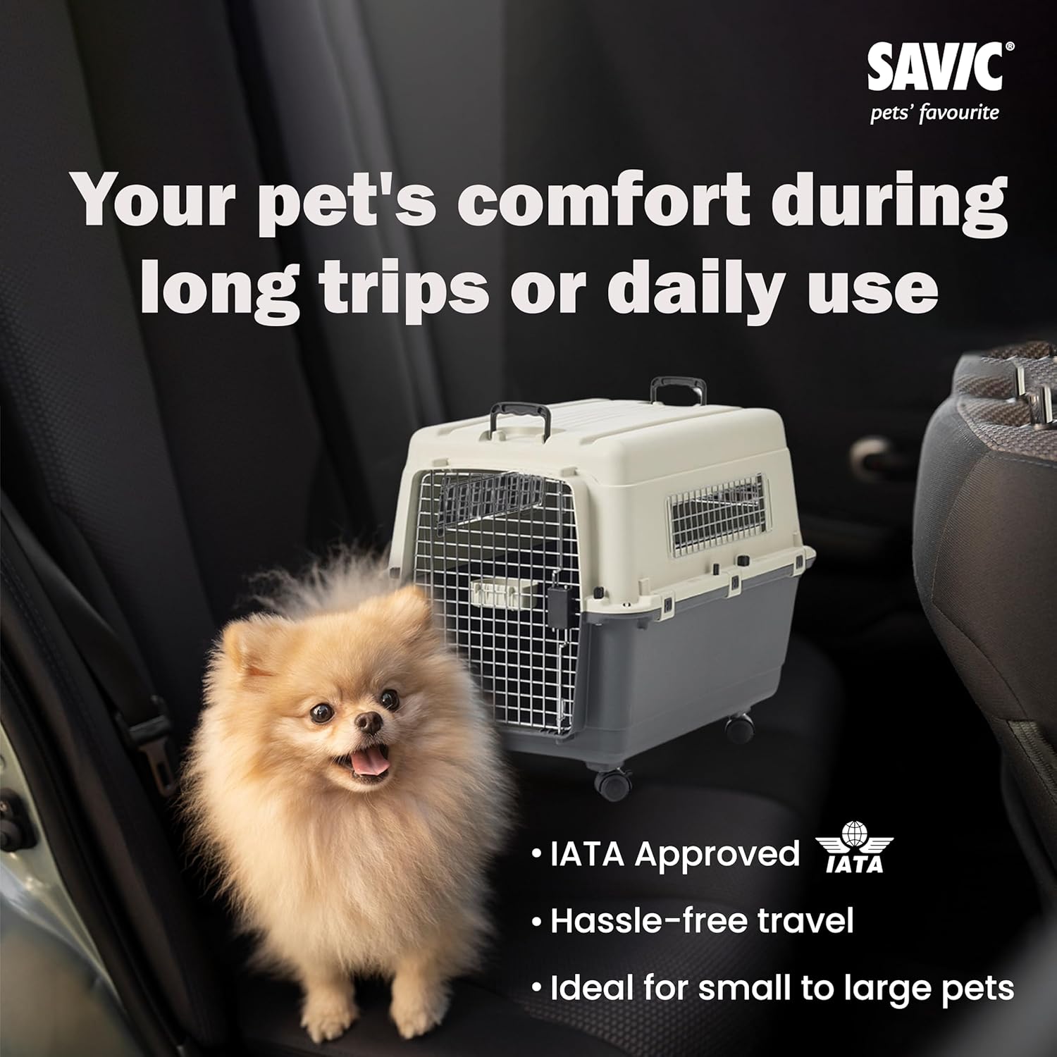 Savic Andes 5 Carrier for Dogs and Cats (Ivory)